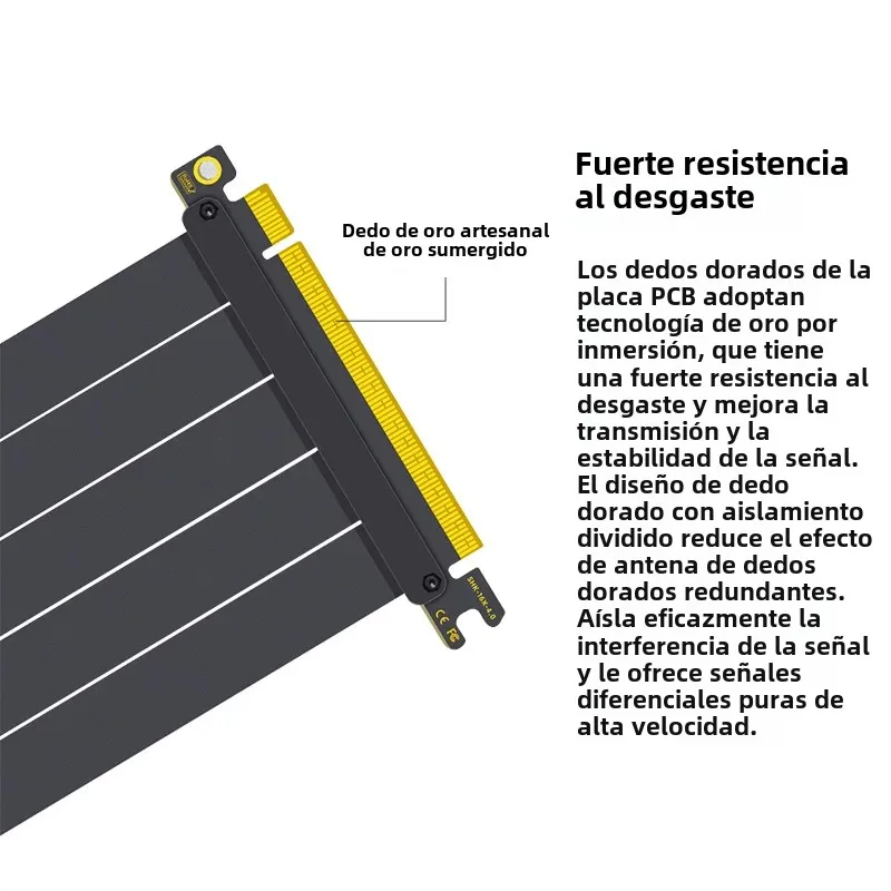 Tarjeta gráfica de vídeo Riser TEUCER PCI-E Gen 4.0 3.0 16X blindada flexible 90 ° Cable de extensión de montaje sin pérdidas GPU de montaje 15/20 cm - imagen 2