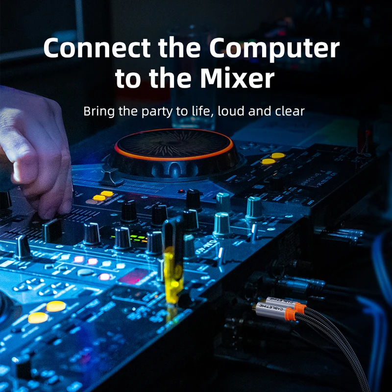 CABLETIME 3,5 mm a doble 6,5 mm TRS Cable de audio Adaptador auxiliar 6,5 Jack a Estéreo 3,5 Jack Cable para IPhone PC Mezclador de tarjeta de sonido - imagen 5