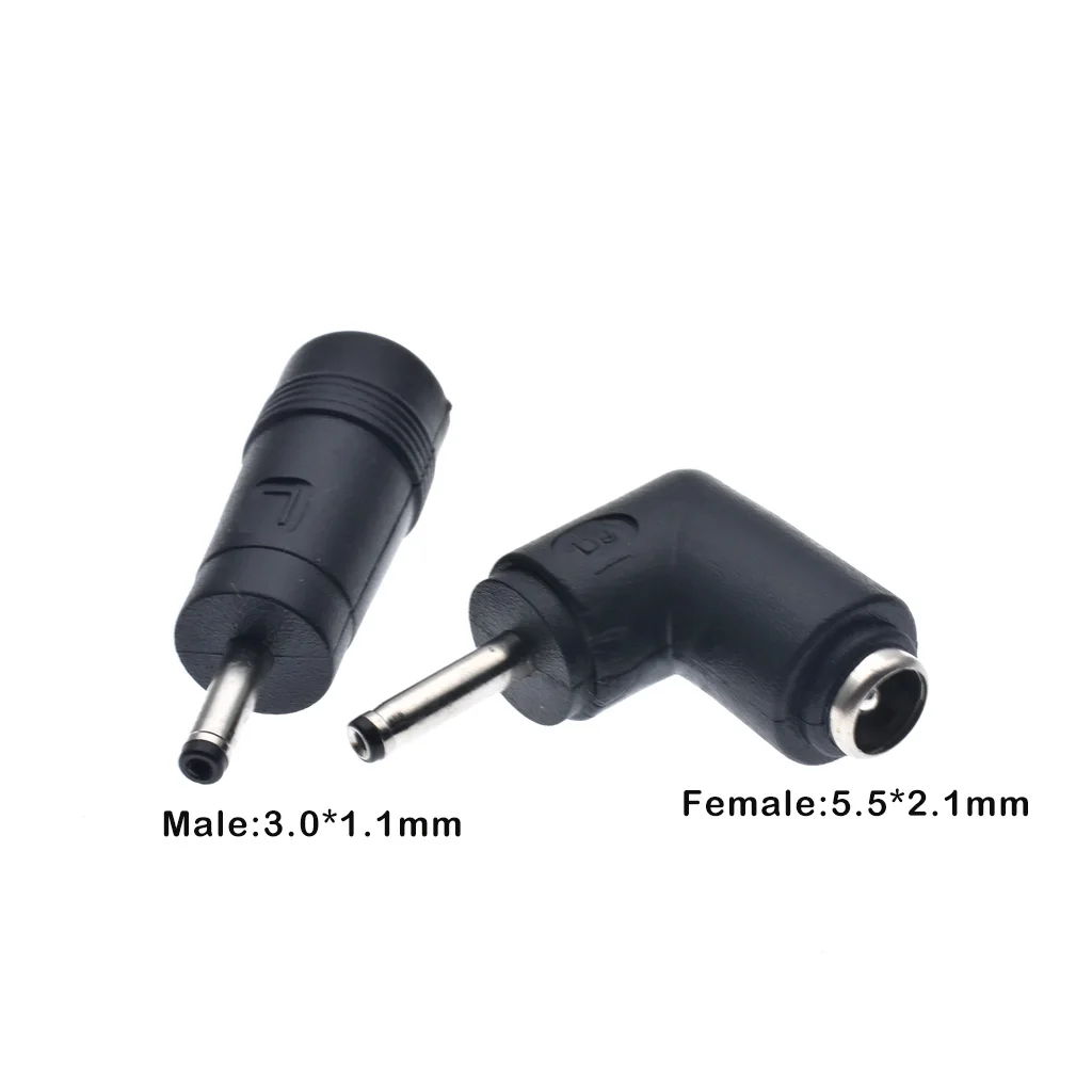 Adaptateur d'alimentation pour ordinateur portable, 5.5x2.1mm femelle à 3.0x1.1mm mâle, 10 pièces/lot, 5.5x2.1 à 3.0x1.1