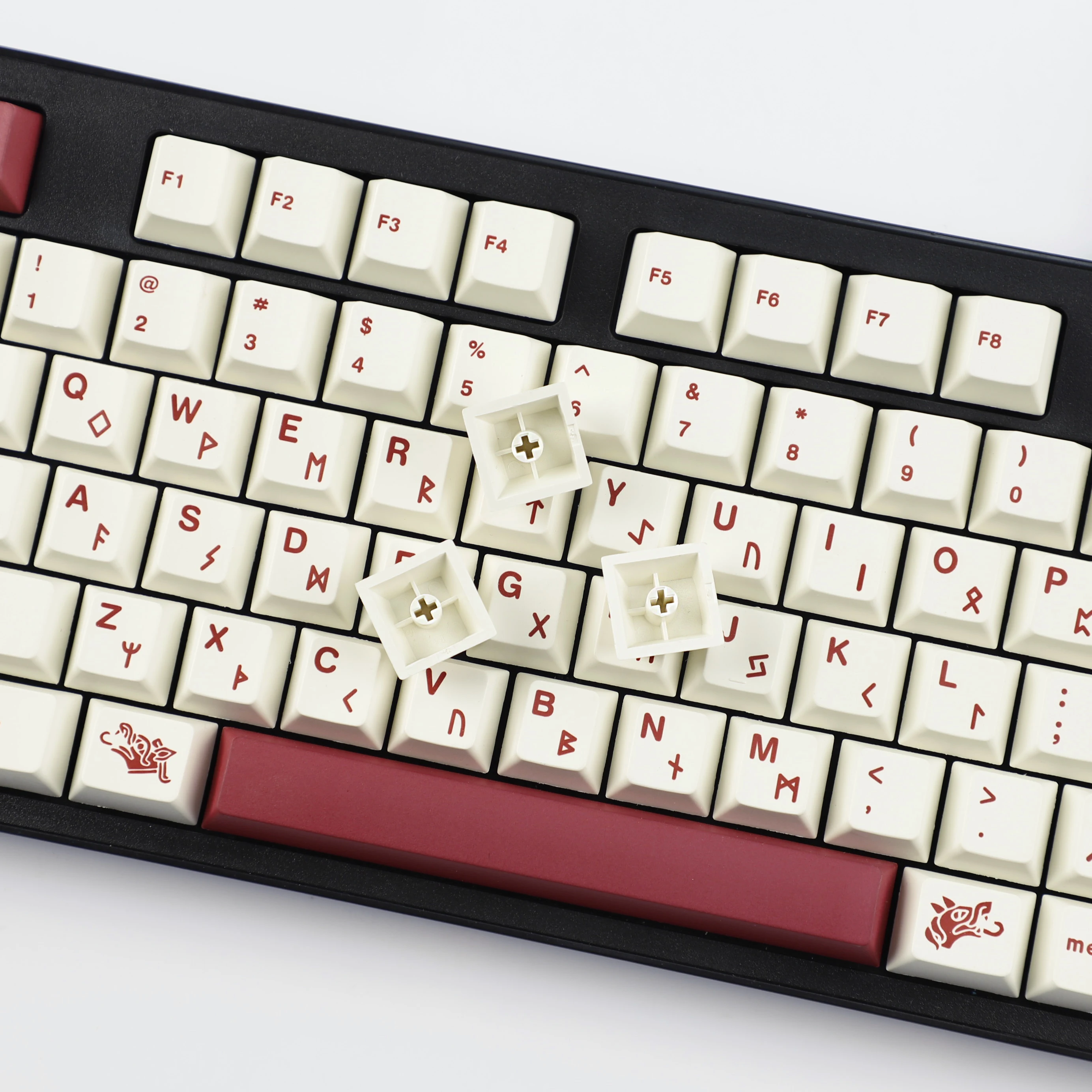 YMDK 141 teclas tema de sacrificio de sangre tinte Sub PBT teclas de perfil de cereza para teclado mecánico para juegos MX 61/64/75/87/98/104/108 - imagen 3