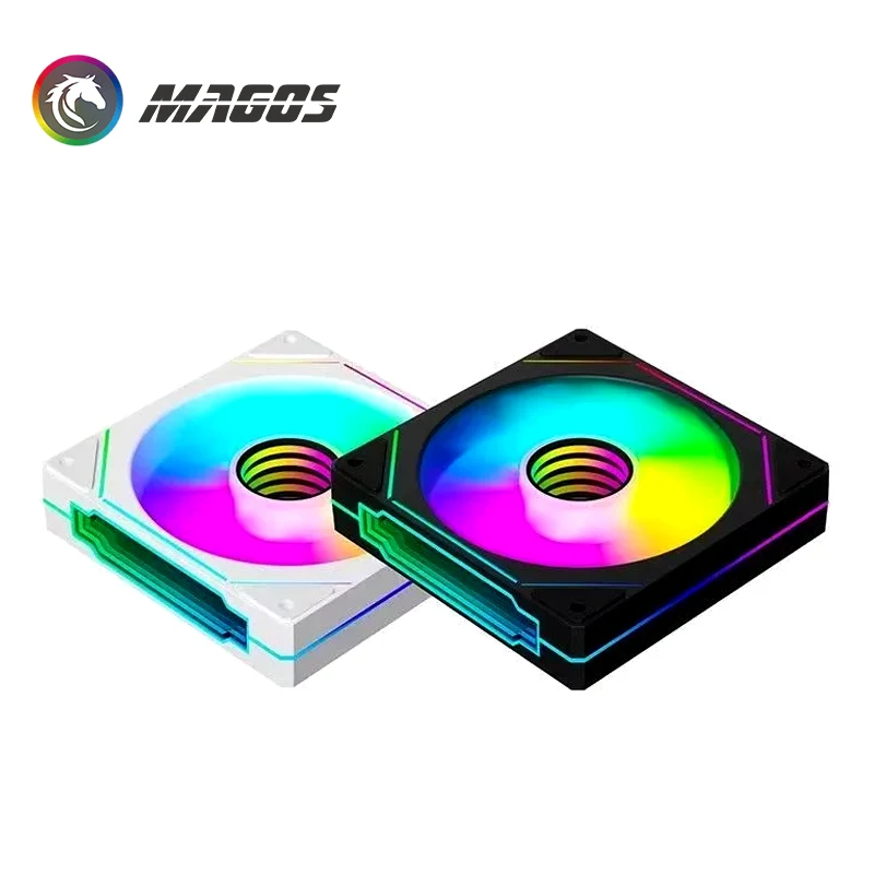 Uni Fan-enfriador de caja RGB, negro/blanco, paquete triple sin cables con espejo infinito, tipo de bloques de construcción de montaje, hoja inversa/avanta - imagen 5