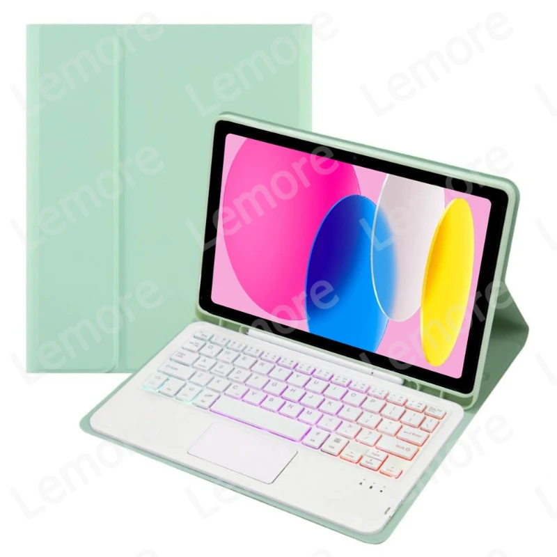 Teclado Inglés con Touchpad para iPad A16 11'' / iPad 2025 11.a Generación 2025 Funda para teclado retroiluminado con soporte para ranura para lápiz - imagen 5
