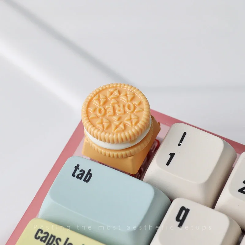 Gorros de teclas de galletas sándwich, gorros de teclado de resina 3D personalizados MX, bonitos gorros de teclas Aritsan para accesorios de teclado mecánico, regalo para niñas - imagen 5
