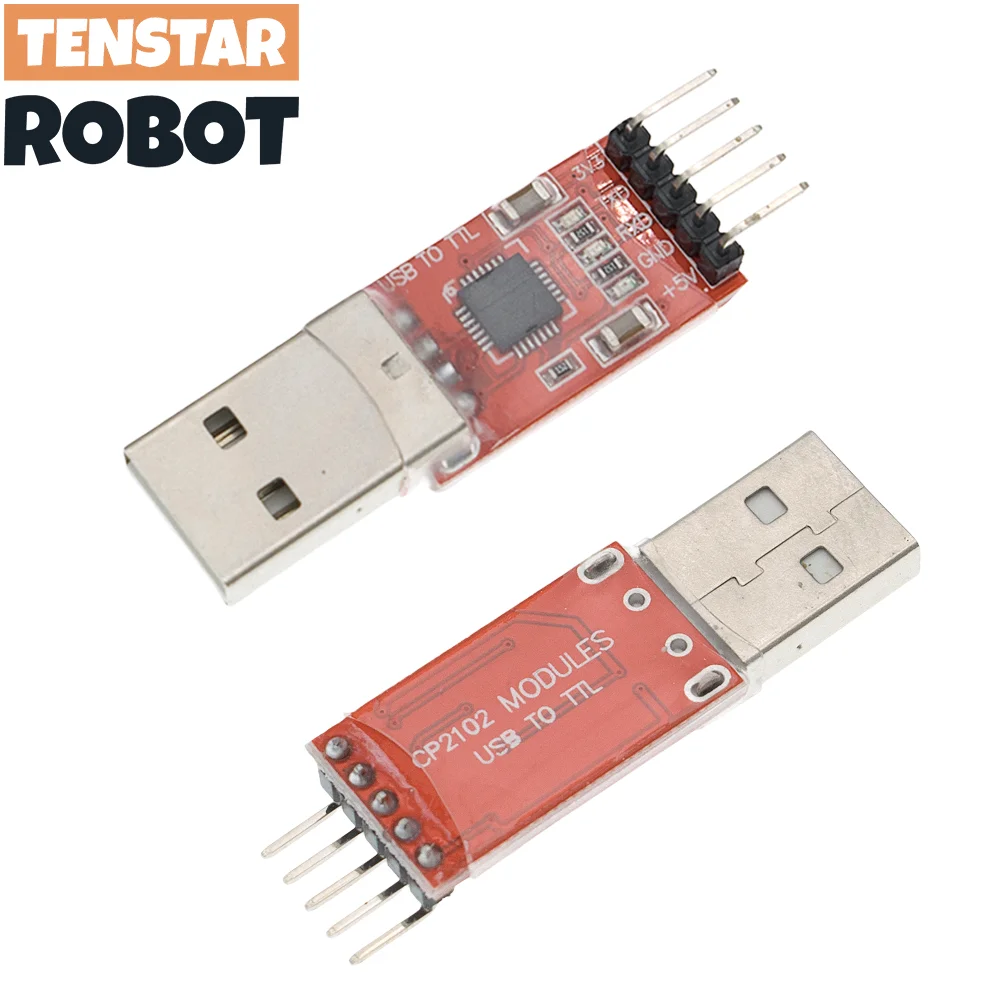 TENSTAR-módulo USB A TTL Serial UART STC, Cable de descarga, Super Brush Line, actualización tipo A, 5 pines, 2 piezas, CP2102 - imagen 3