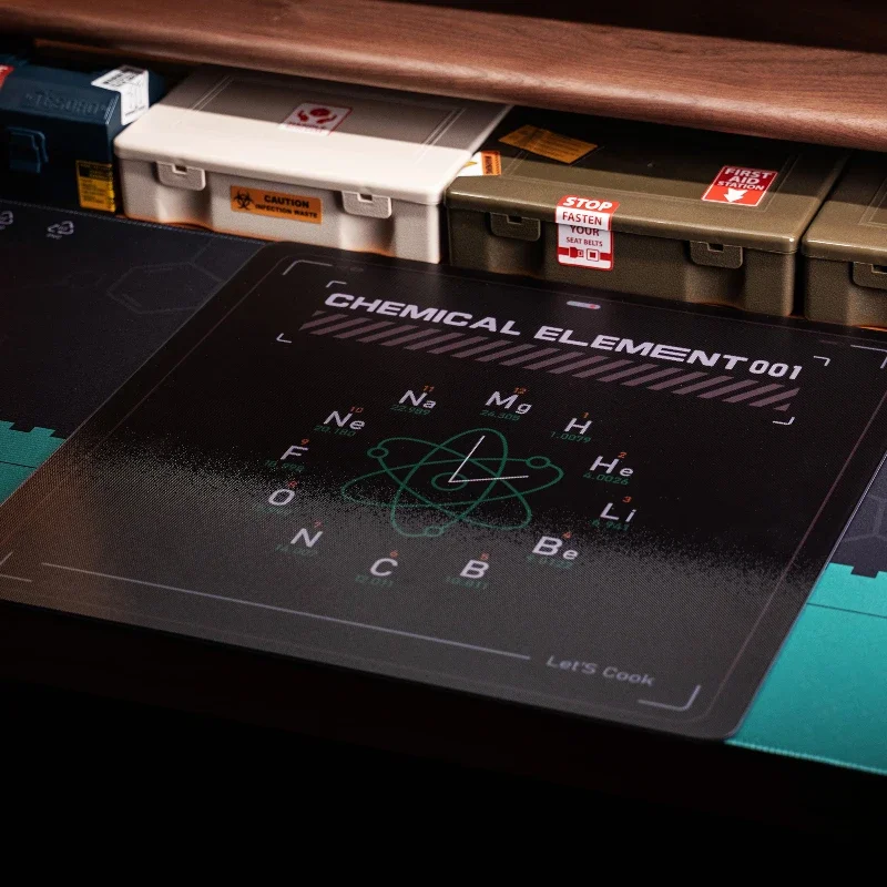 Alfombrilla de ratón con tema de elemento, vidrio fotovoltaico personalizado, alta precisión, velocidad, PC, alfombrilla de mesa, colocación química, tecla temática