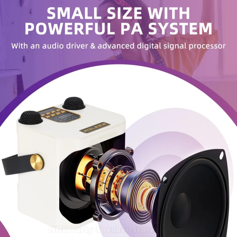 Altavoz de Karaoke inalámbrico para cantar doble con soporte para teléfono móvil, micrófono portátil, Altavoz Bluetooth, KTV al aire libre, el más nuevo - imagen 3