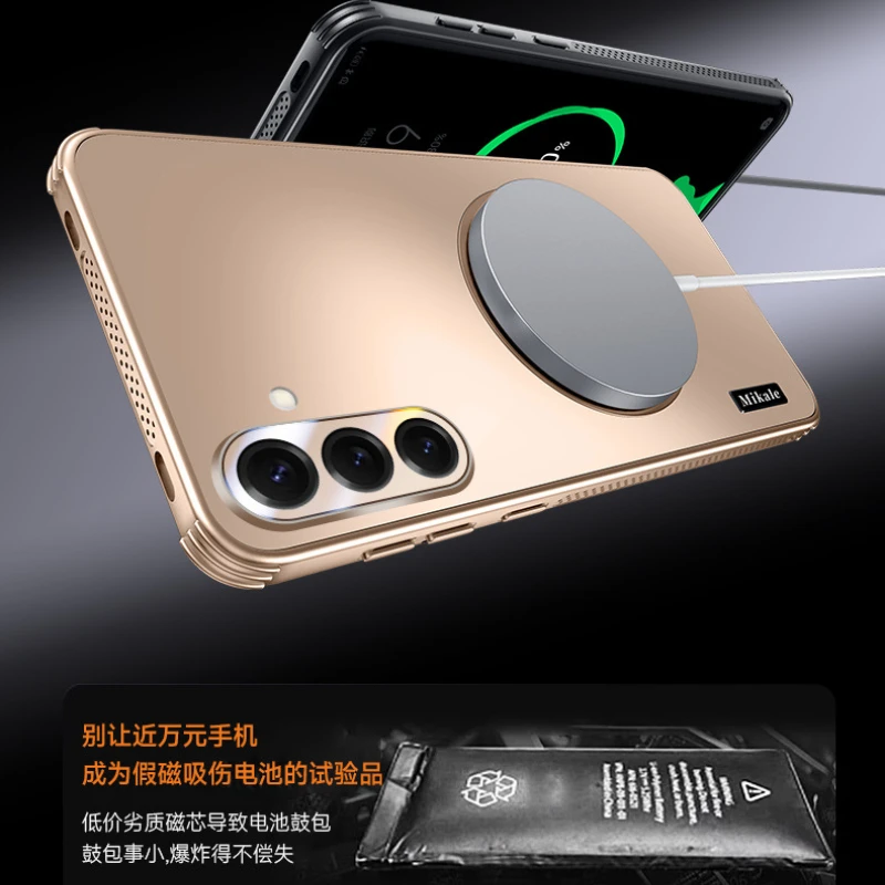 Funda rígida magnética Magsafe mate para Samsung S25 Ultra Plus, funda con soporte para anillo de cámara para Galaxy S 25 S25 + carcasa con soporte - imagen 4