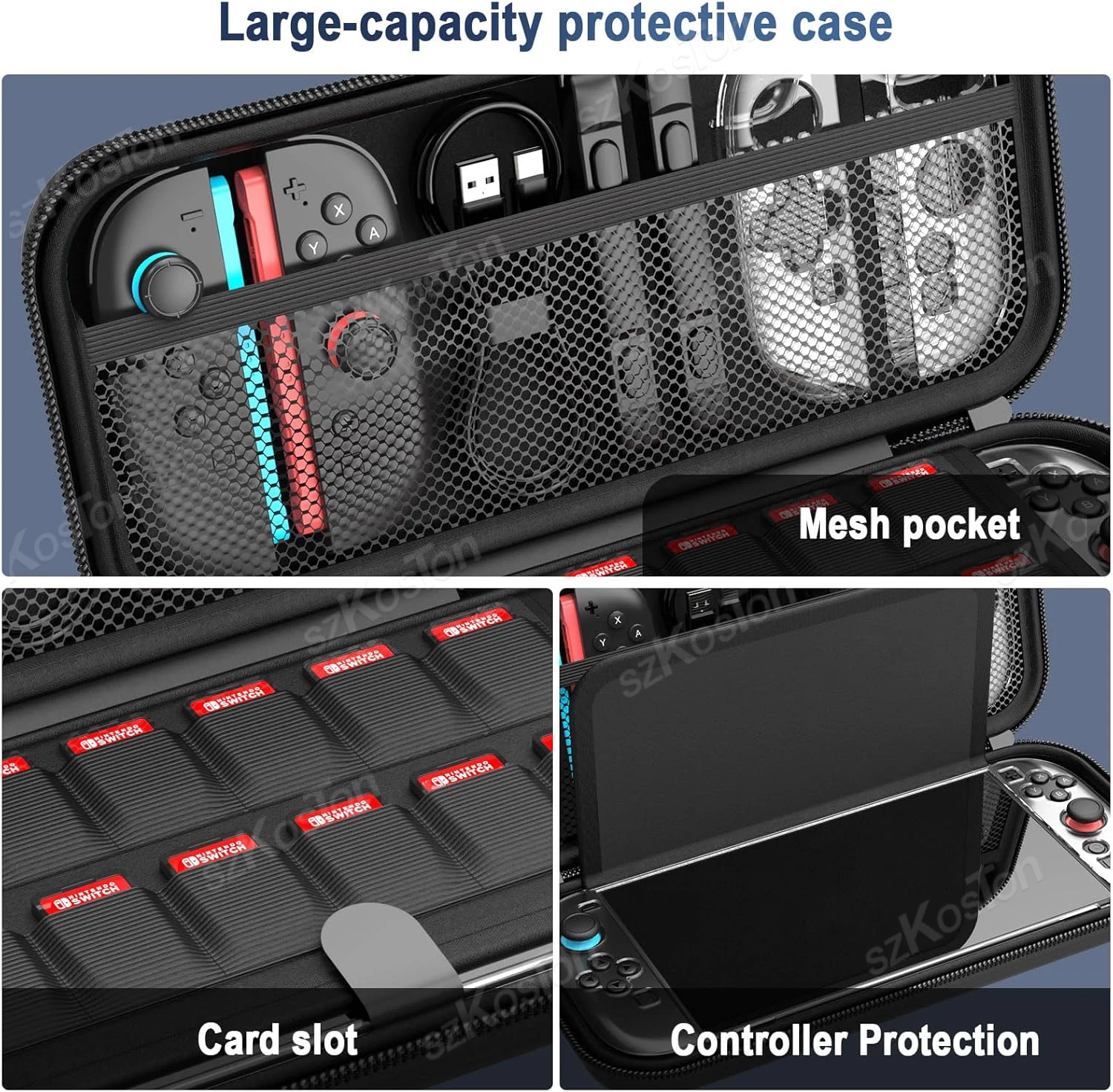 Estuche de transporte duro portátil de viaje para Switch 2, Protector de pantalla, funda protectora, agarre para pulgar, tapón antipolvo para accesorios de juego Switch2 - imagen 2