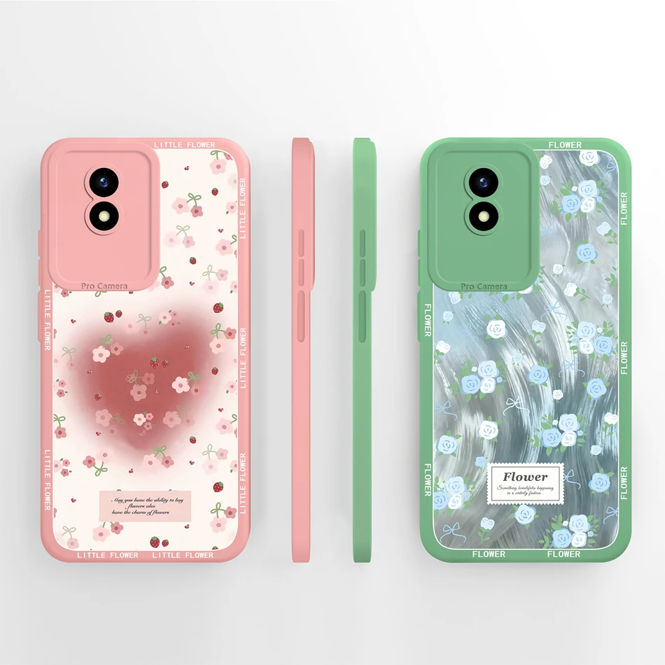 Para Vivo Y02 Y02A Y02T Y02S funda de teléfono patrones coloridos parachoques de silicona líquida suave para Vivo Y 02 carcasa protectora a prueba de golpes - imagen 4