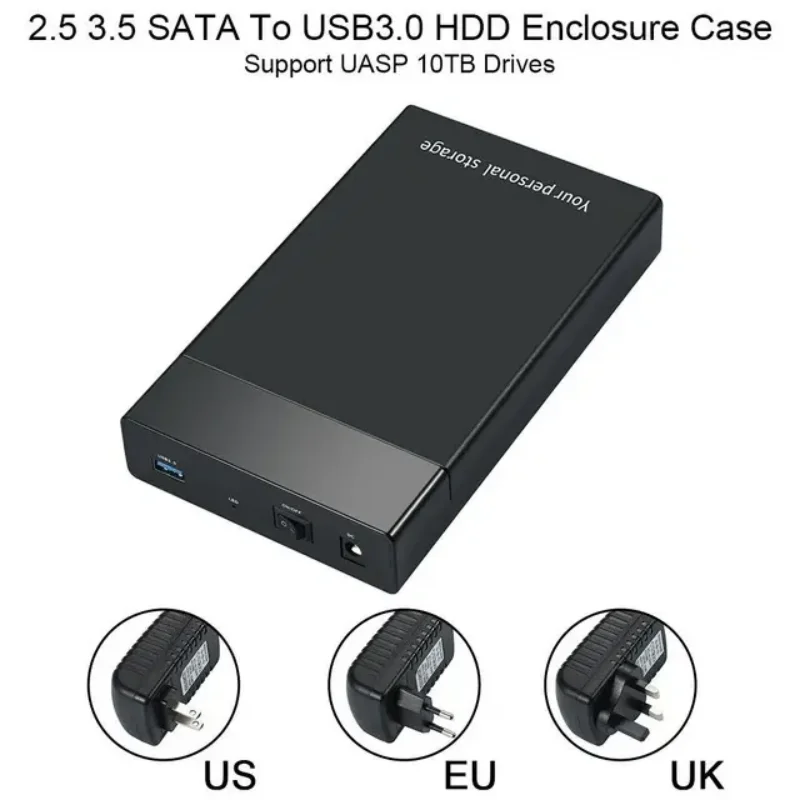 Caja de disco duro externo SATA a USB 3,0, carcasa externa de 6GBPS, carcasa de disco duro SSD para disco duro de escritorio portátil de 3,5" - imagen 5