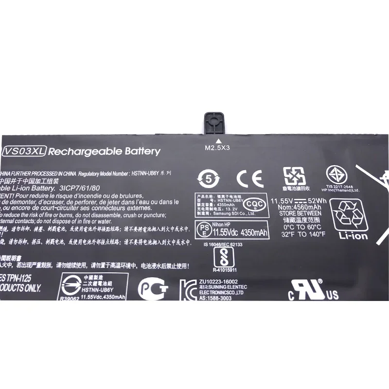 Venta al por mayor nueva batería genuina para ordenador portátil VS03XL para HP ENVY 15-AS108TU 15-AS109TU 15-AS110TU 15-AS119TU AS014WM TPN-I125 HSTNN-UB6Y - imagen 5