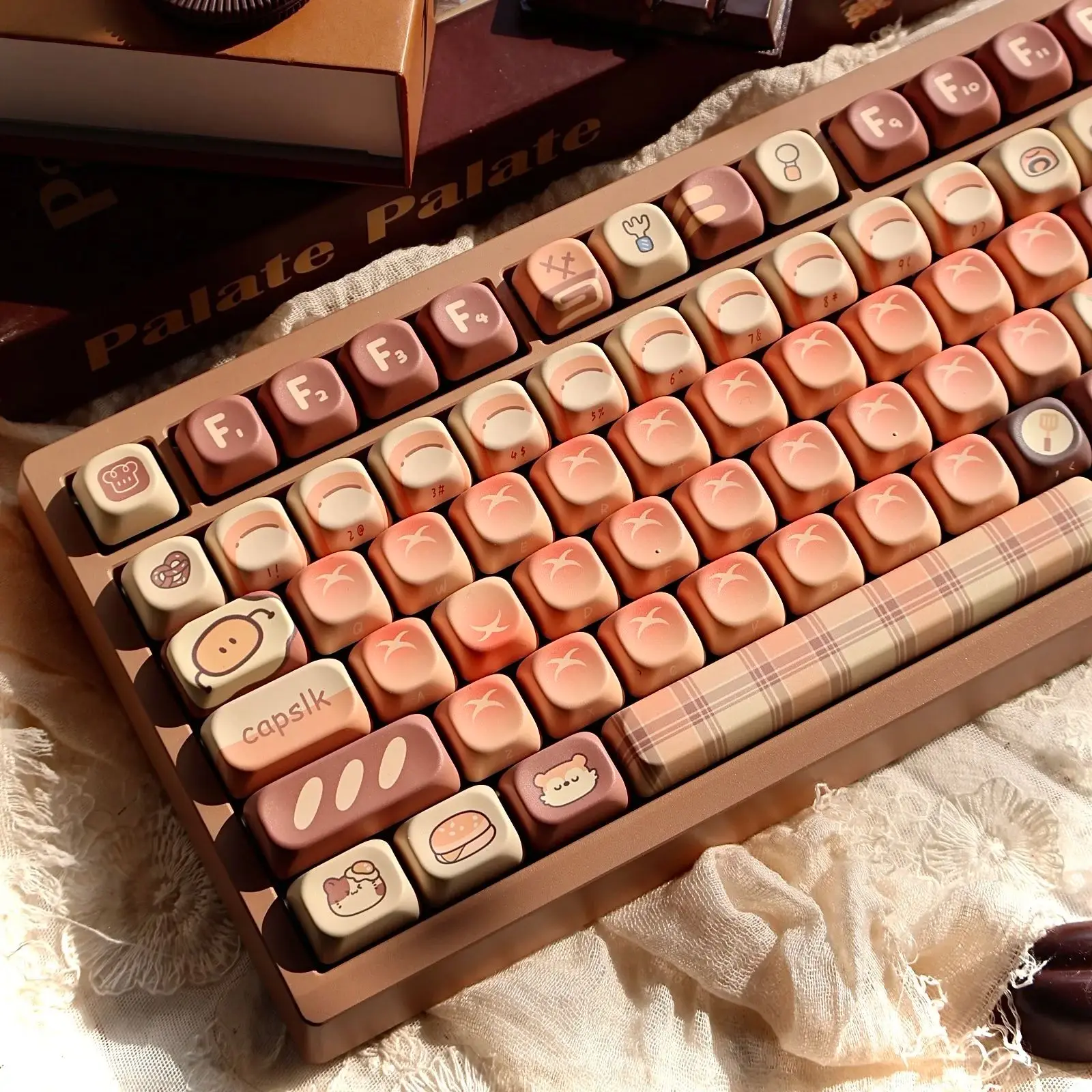 Tecla Retro con diseño de Alicia, bonito pan de Chocolate con degradado, tema delicioso, 2,25/2,75Ul, tecla de entrada, 133 teclas, para Aulat/lluvia 75