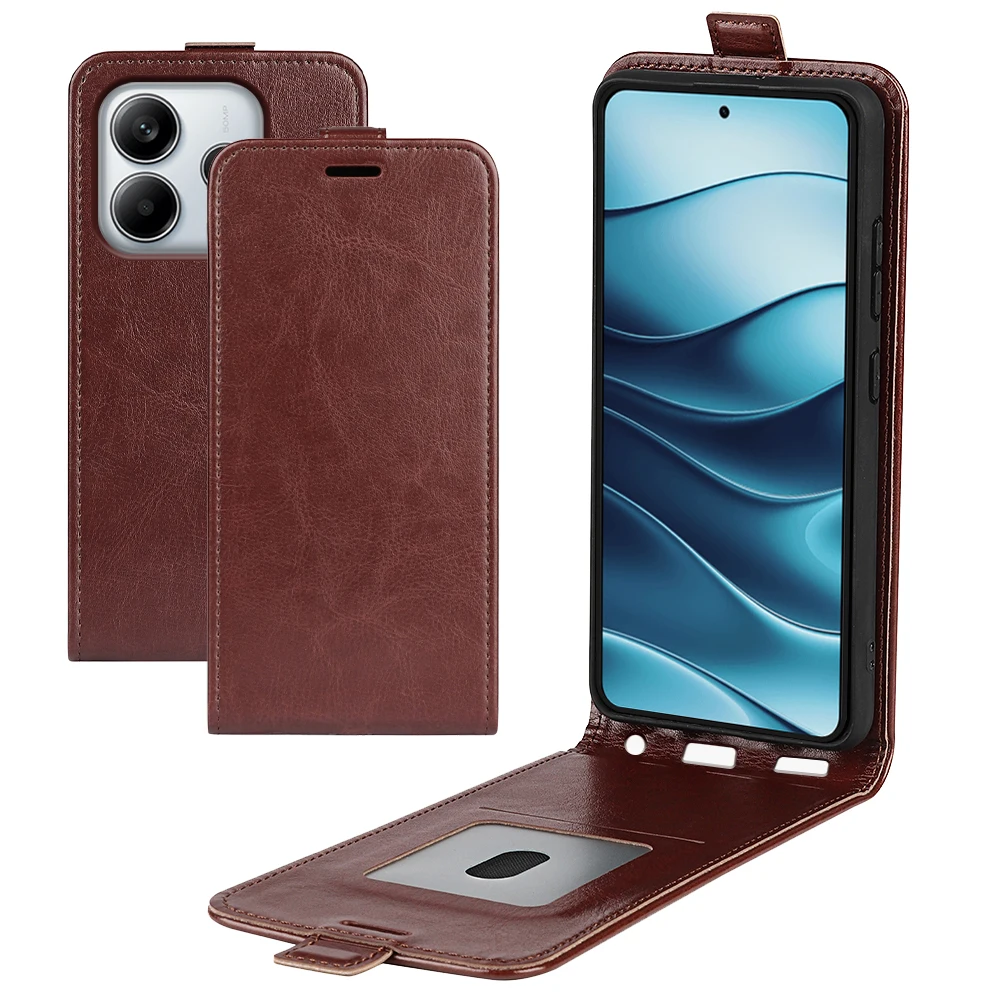 Para Redmi Note 14 4G funda de cuero con tapa de alta calidad funda Vertical para Xiaomi Redmi Note 14 4G con tarjetero