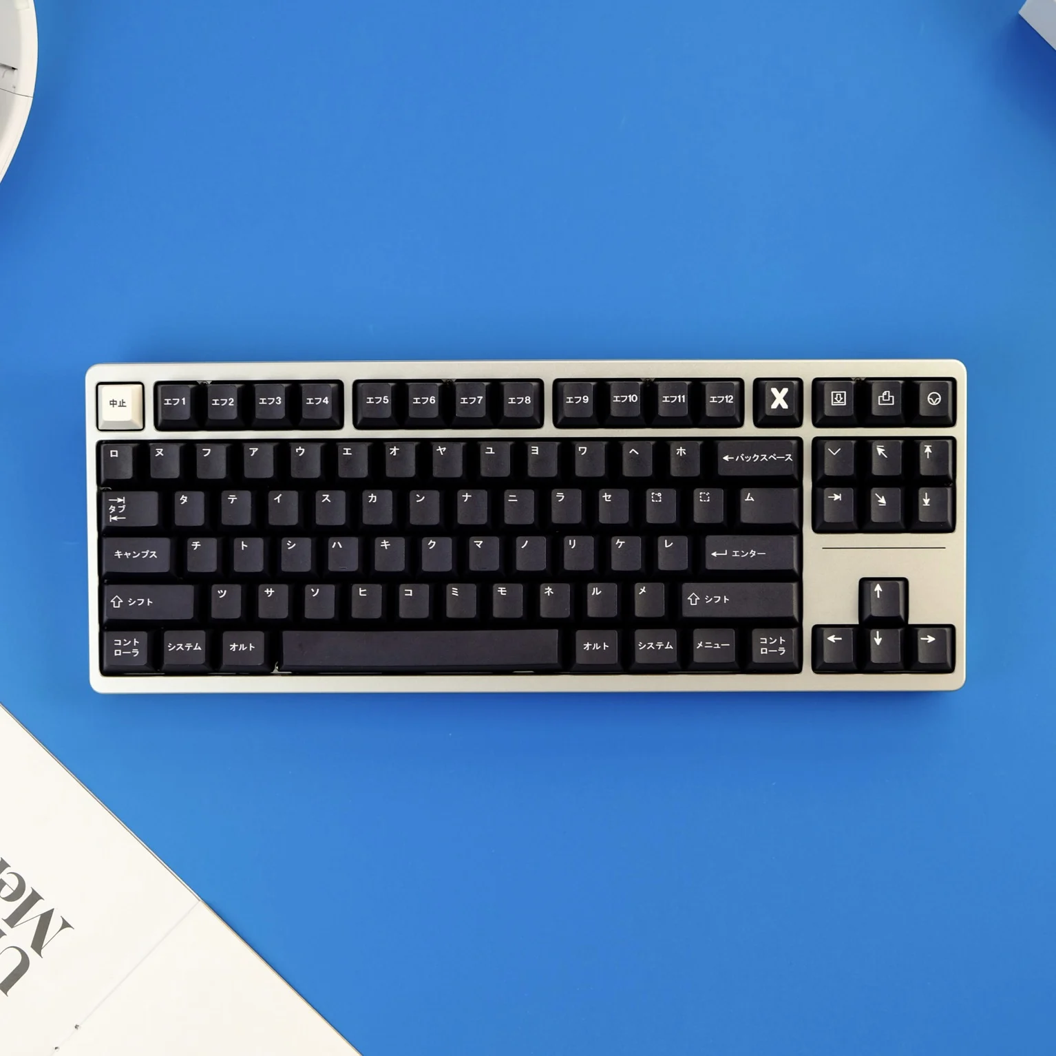 GMK WoB-Juego de 129 teclas clásicas Katakana, teclas azules, teclas de subcama con tinte PBT, perfil de cereza, para Keychron Anne GK64 Poker