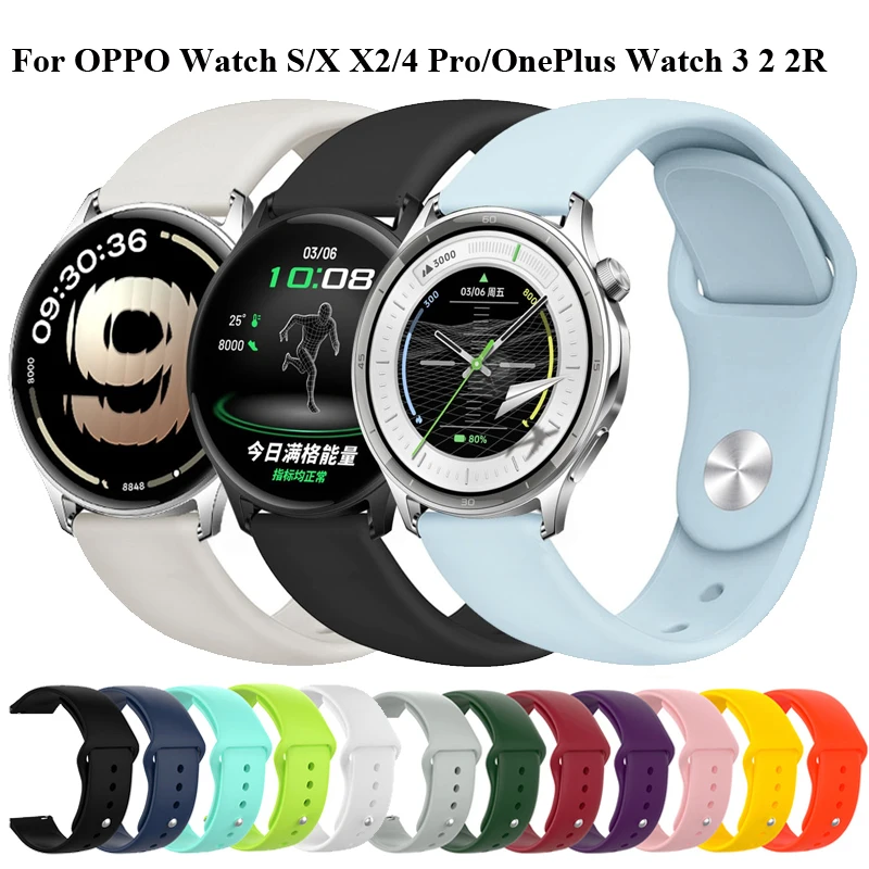 Correa deportiva de silicona de 22mm para reloj OPPO S/OPPO X X2 4 Pro, pulsera de repuesto para reloj OnePlus 3 2 2R/OnePlus de 46mm