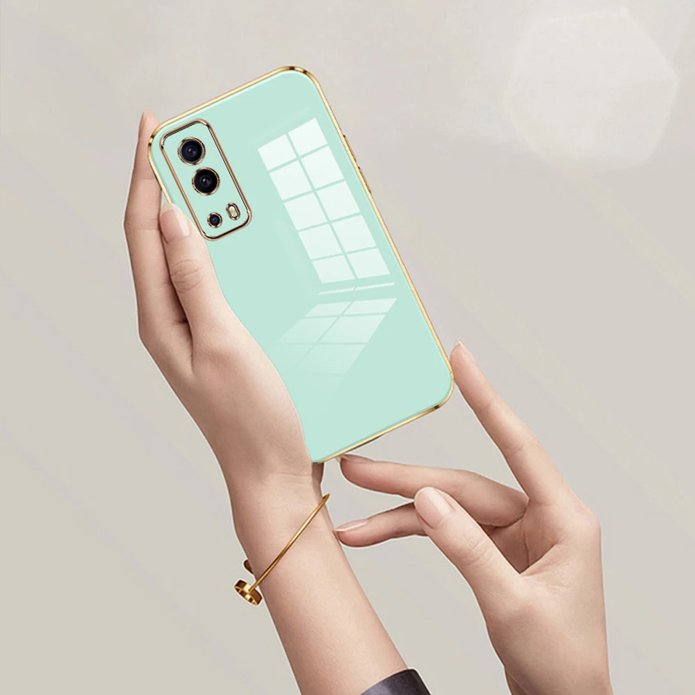 Vivo Y72 5G Funda Lujo Chapada Cuadrada Silicona Antigolpes - imagen 3