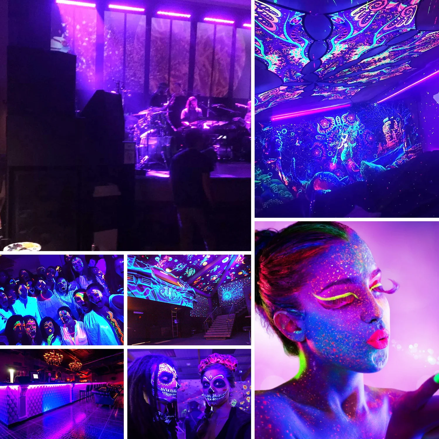 U'King-Barra de luz negra UV para escenario, iluminación con control remoto, 12LED, para baile, Bar y boda - imagen 5