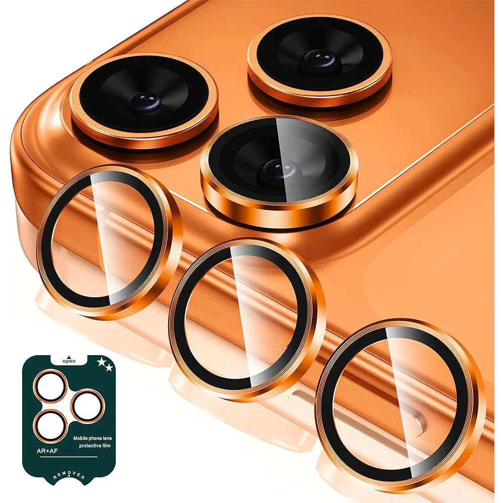 Funda protectora de lente de cámara naranja para iPhone 17 Pro Max Air 16 Plus 15 14 13 17Pro accesorios de protección de vidrio templado para teléfono - imagen 2