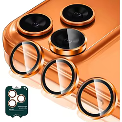 Protector de cámara iPhone 17 Pro Max naranja de vidrio templado