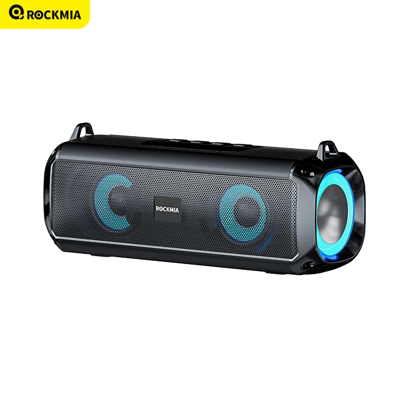 Rockmia EBS-045 Altavoz de música inalámbrico portátil Bluetooth 5,0 RGB luces LED micrófono tarjeta TF tiras de hombro - imagen 2