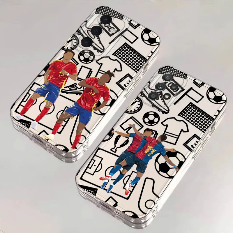 Funda deportiva de dibujos animados de fútbol para Samsung Galaxy A15 A36 A13 A14 A55 A23 A34 A35 A56 A33 A26 A24 A25 A73 A54 funda de teléfono suave