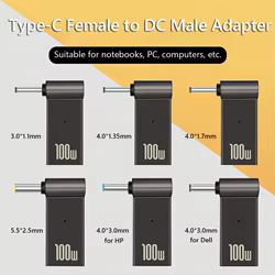 Adaptador DC USB-C Portátiles Dell HP ASUS – Carga PD 100W