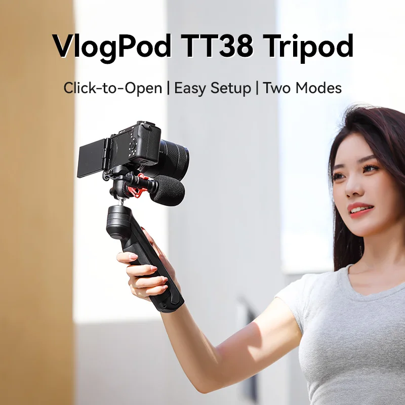 Trípode Ulanzi VlogPod TT38 con 360 °   Trípode de montaje de zapata fría con cabeza de bola flexible para acampar, fotografía callejera, transmisión en vivo - imagen 3