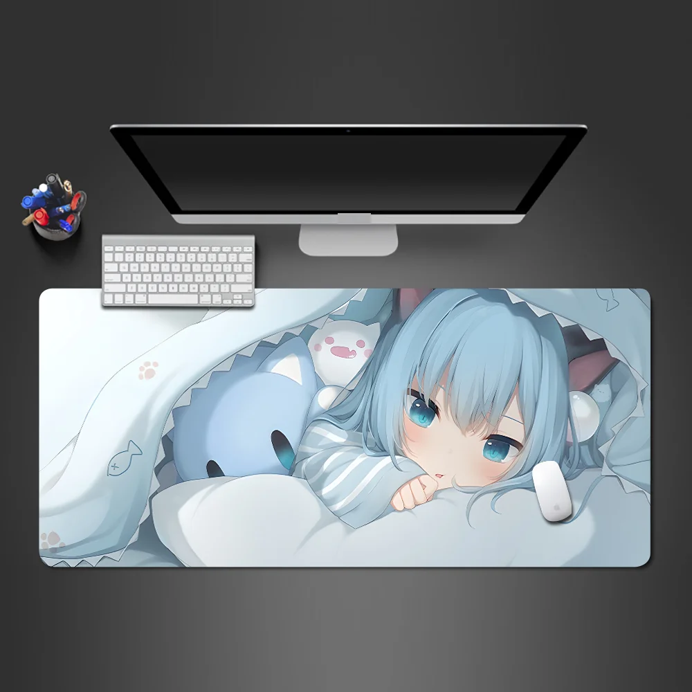 Alfombrilla de ratón de gran tamaño para juego, alfombrilla de anime para chica bonita, alfombrilla de escritorio para teclado de ordenador, alfombrilla para ratón antideslizante, accesorios de 400x900x3mm - imagen 2