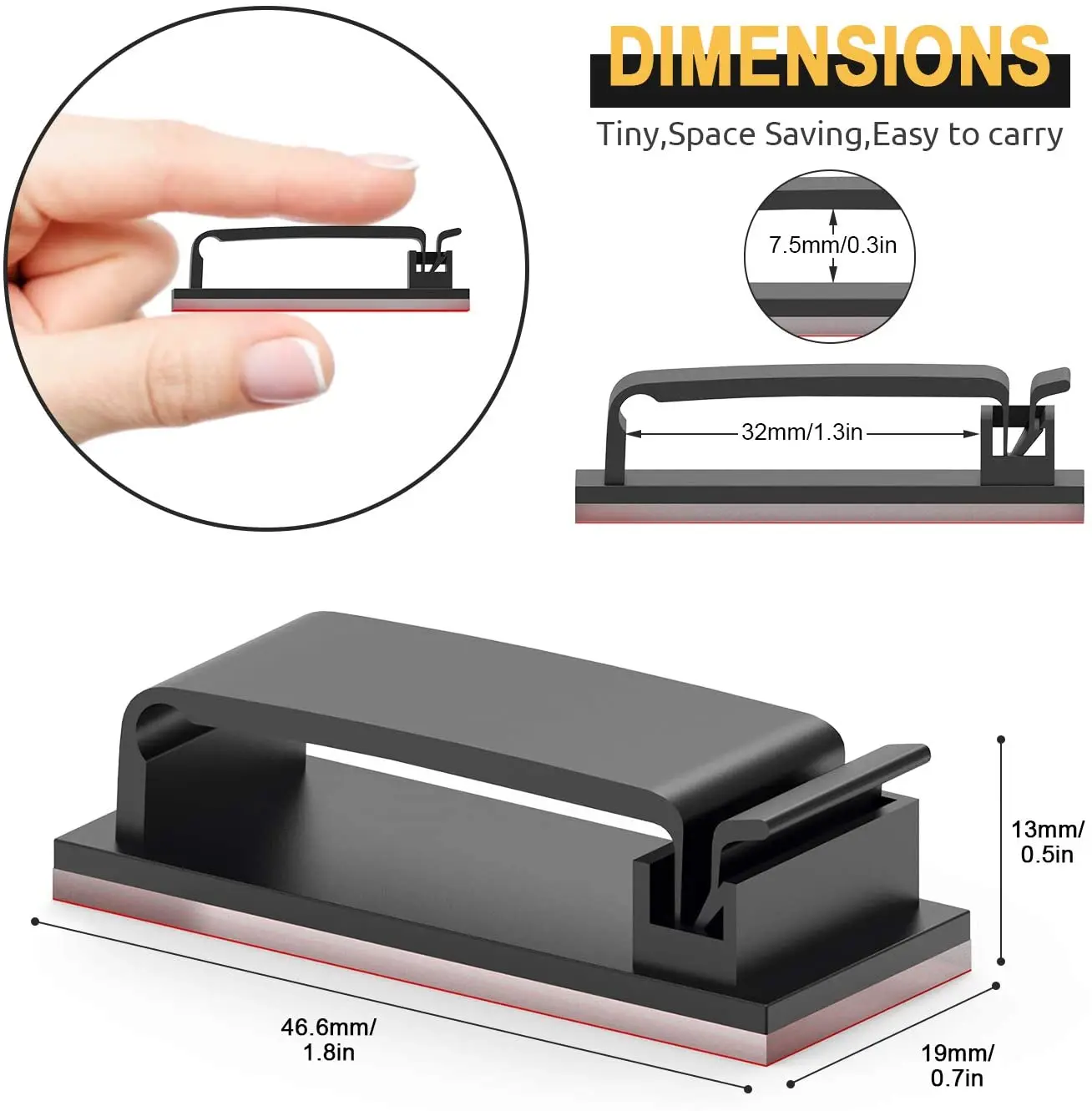 Organizador de cables autoadhesivo, abrazadera de Cable, soporte de Clips, gestión de abrazaderas, Cable de datos USB para coche, administrador enrollador de cables decorativo - imagen 4