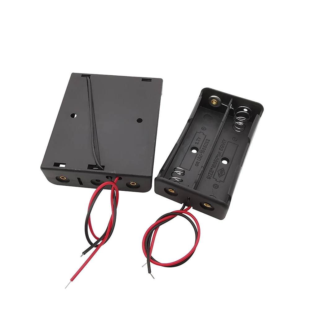 Caja de almacenamiento de batería 18650, caja de plástico con Clip, contenedor con cable de plomo, 1, 2, 3 y 4 ranuras - imagen 3