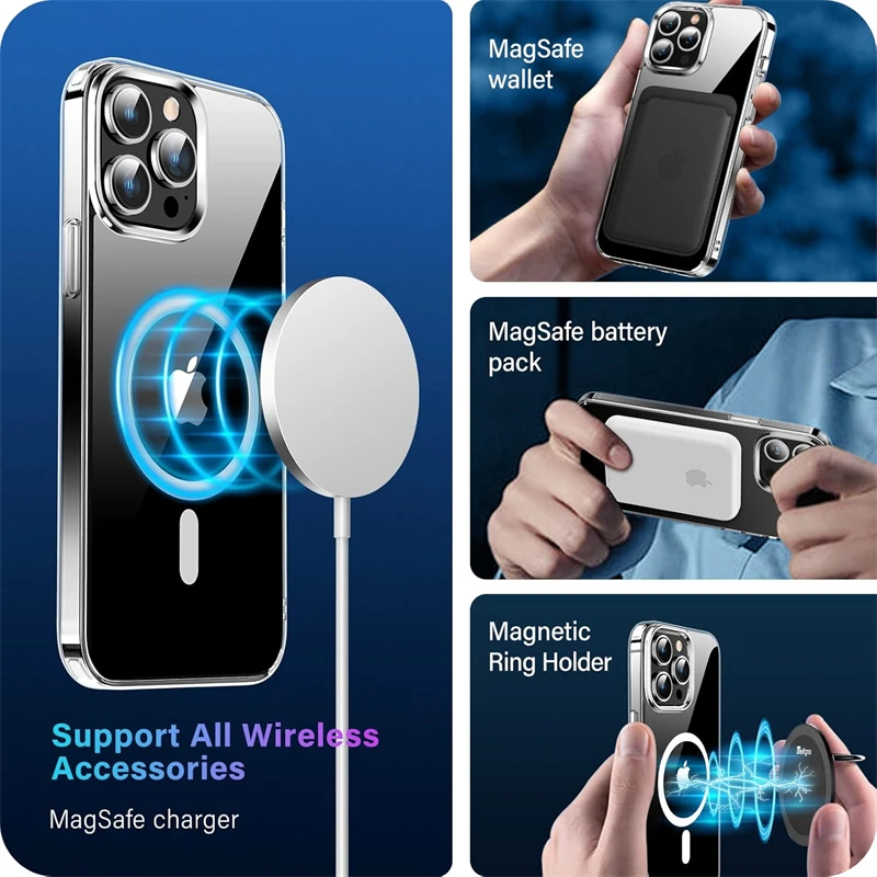 Funda rígida magnética mate luminosa con luz nocturna para Magsafe IPhone 16 15 14 13 12 11 Pro Max Plus 16Pro Mac accesorio de cubierta segura - imagen 4