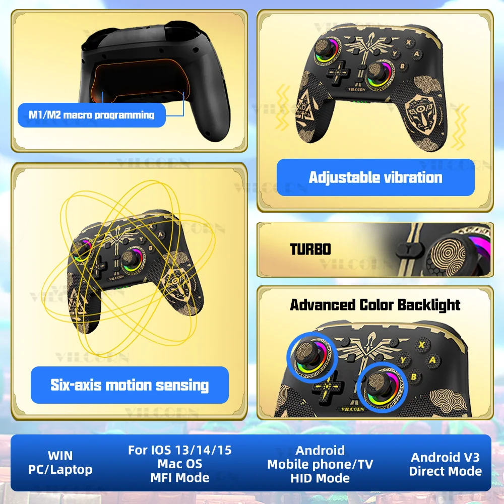 Mando inalámbrico Elite para controlador de interruptor, Joystick Oled Lite para PC/Control de cubierta de vapor con palo antideslizante personalizado - imagen 2