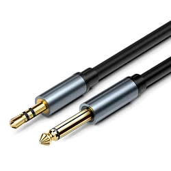 Cable Jack 6,5mm a 3,5mm Mono para Guitarra, PC y Mezclador