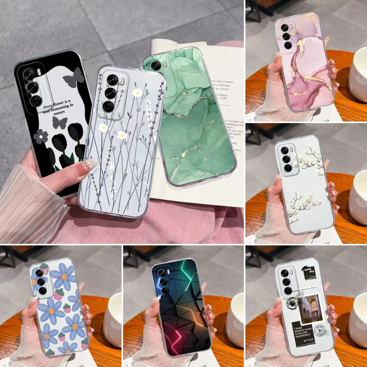Funda delgada de moda para Oppo Reno 12 Pro, Funda trasera de teléfono para Oppo Reno12 Pro 12Pro, Fundas suaves de silicona TPU a prueba de golpes, Funda Coque