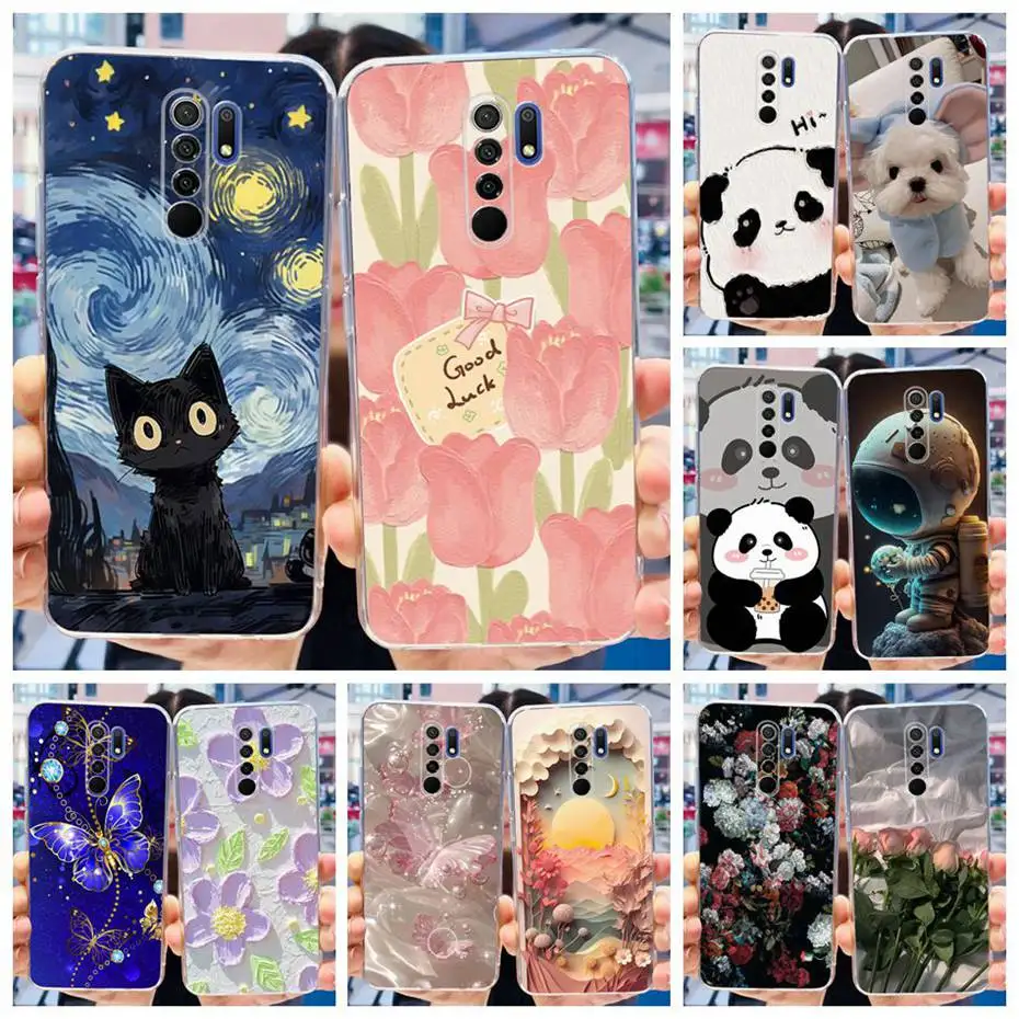 Funda pintada para Xiaomi Redmi 9, carcasa trasera de TPU de silicona suave para Redmi 9 Prime, Redmi9 (China)