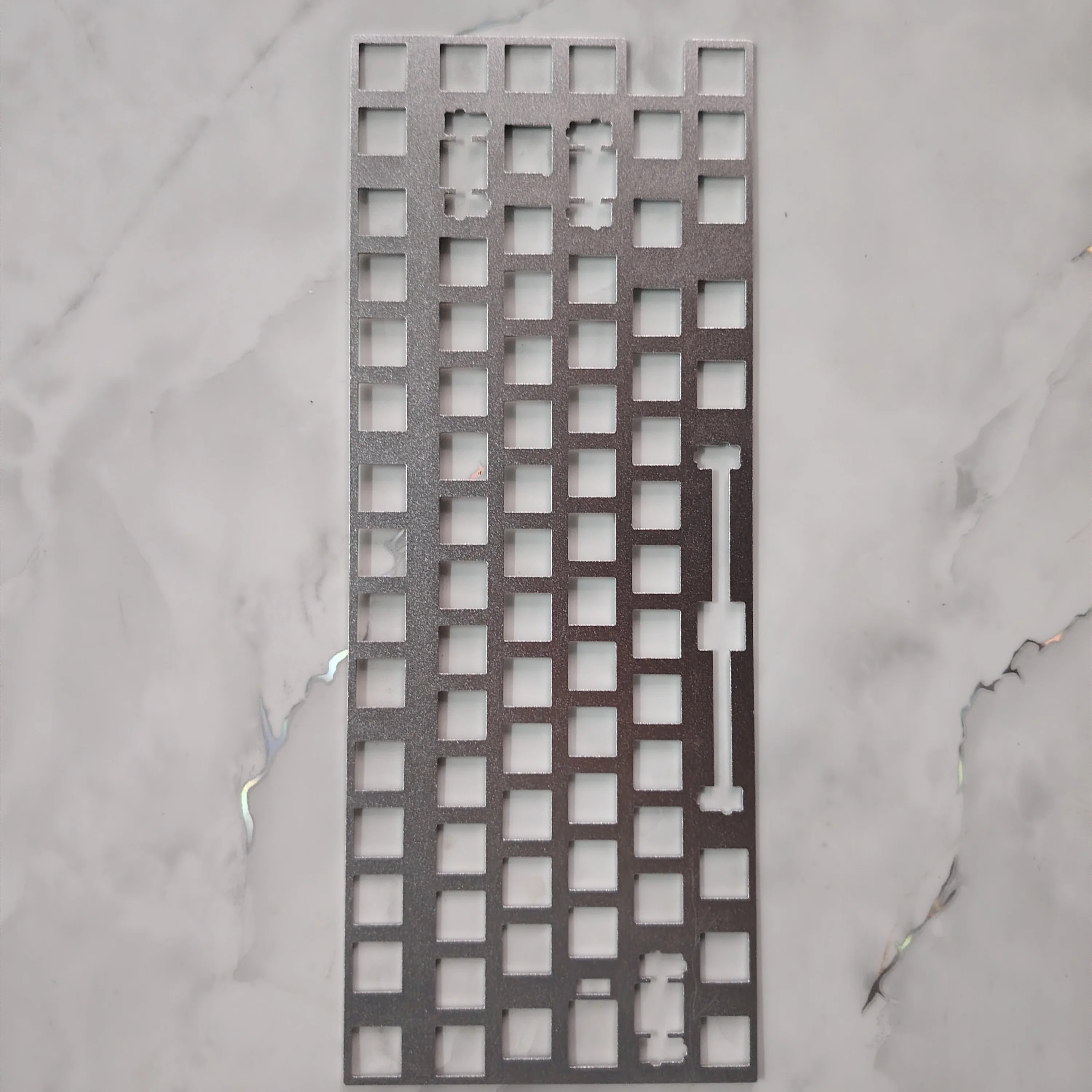 Placa de posicionamiento de teclado WAVE75 Pc/pom/pp/fr4/fibra de carbono/aleación de aluminio anodizado plata/latón Material placa de posicionamiento - imagen 3