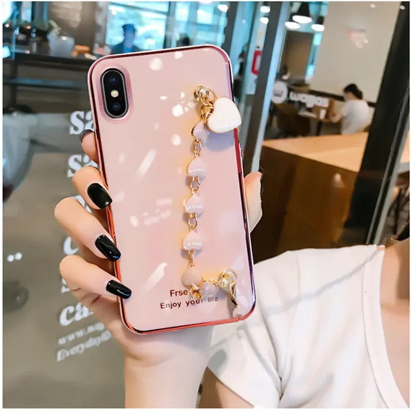 Funda de teléfono con pulsera de corazón ostentoso para Samsung Galaxy A51, A71, A31, A41, A21S, A42, A10S, A20, A30, A40, A50, A70, A80 - imagen 4