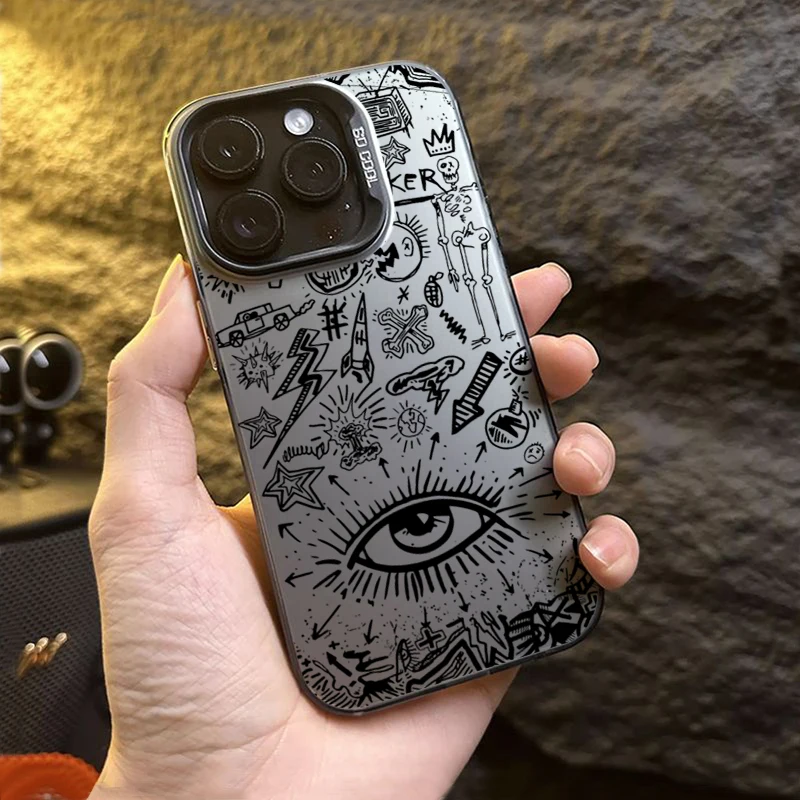 Diseño de gafas de sol estilo IMD funda de teléfono plateada para iPhone 17 fundas iPhone 16 Pro Max XS 16E 15 14 13 12 11 7 8 Plus 17 Air Cover - imagen 2