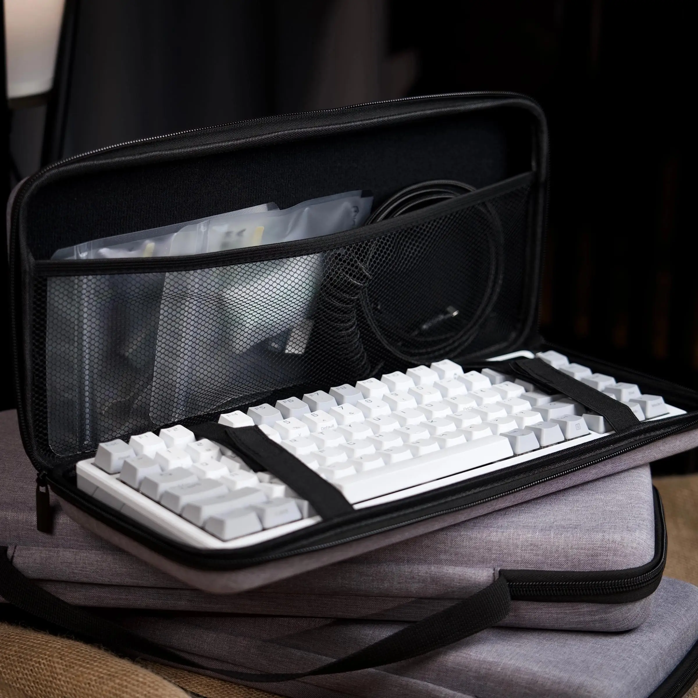 Estuche para teclado mecánico resistente al agua y al polvo, bolsa de almacenamiento para teclados de tamaño completo 60/68/75%/TKL/98%, accesorios personalizados - imagen 4