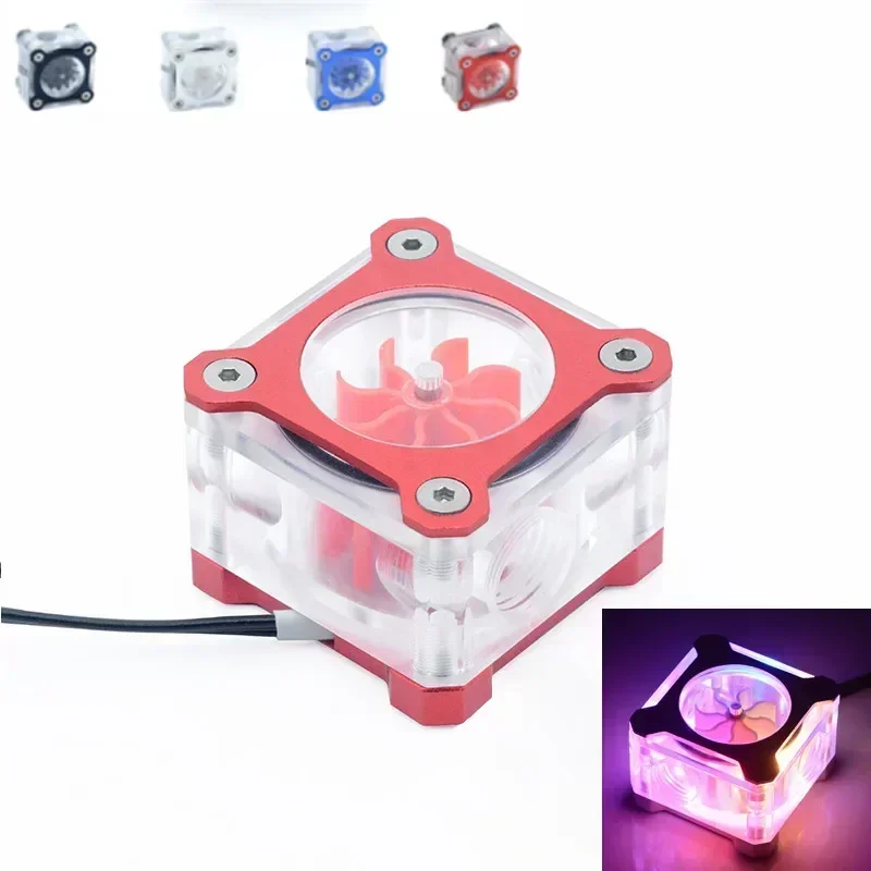 Monitor de caudalímetro de computadora, enfriador de agua con monitoreo de flujo, refrigeración por agua para PC, 5V, 3 pines, ARGB, negro, rojo, azul, plateado, LSJ-KJR - imagen 2