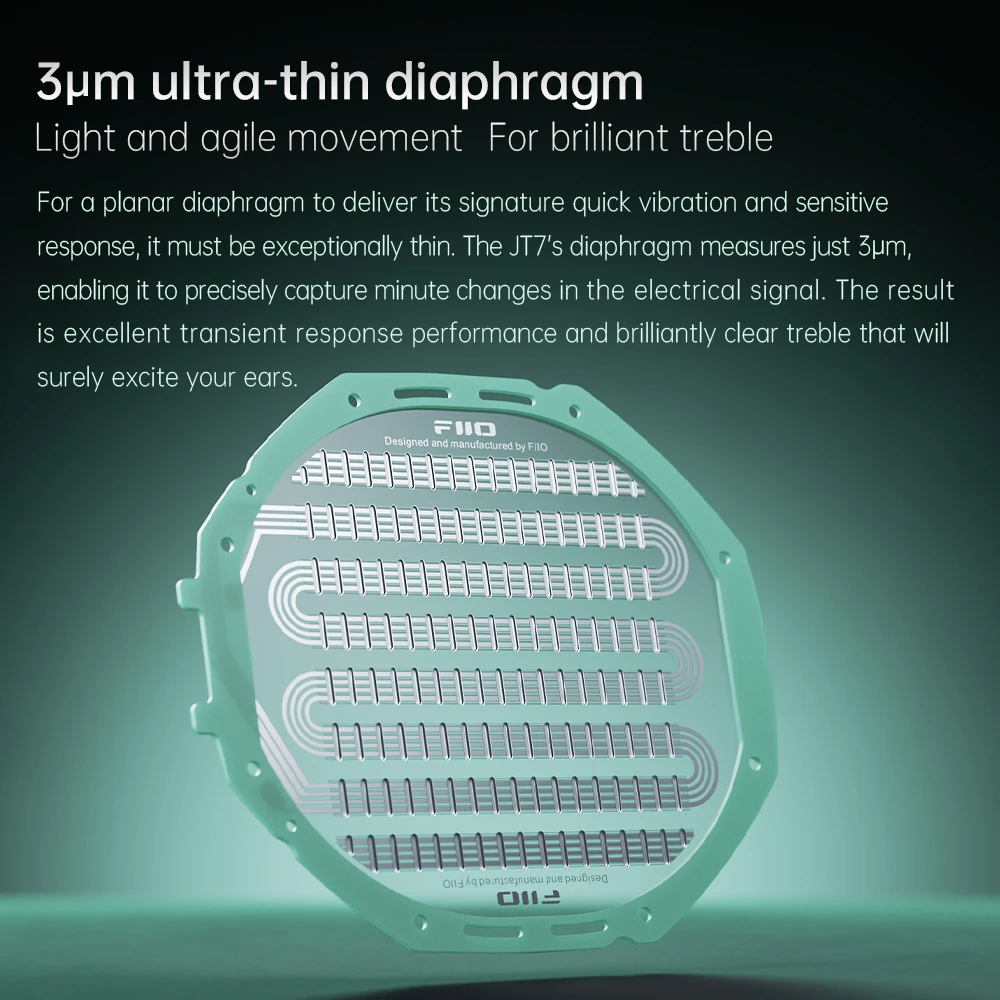 FiiO JT7 auriculares audiófilos magnéticos planos con cable diseño de controlador plano 95x86mm, Cable de 4,4mm/3,5mm diadema ajustable - imagen 4