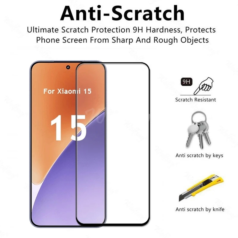 6 en 1 para Xiaomi 15 vidrio templado Xiaomi 15 vidrio cubierta completa Protector de pantalla de cámara Xiaomi 15 película - imagen 3