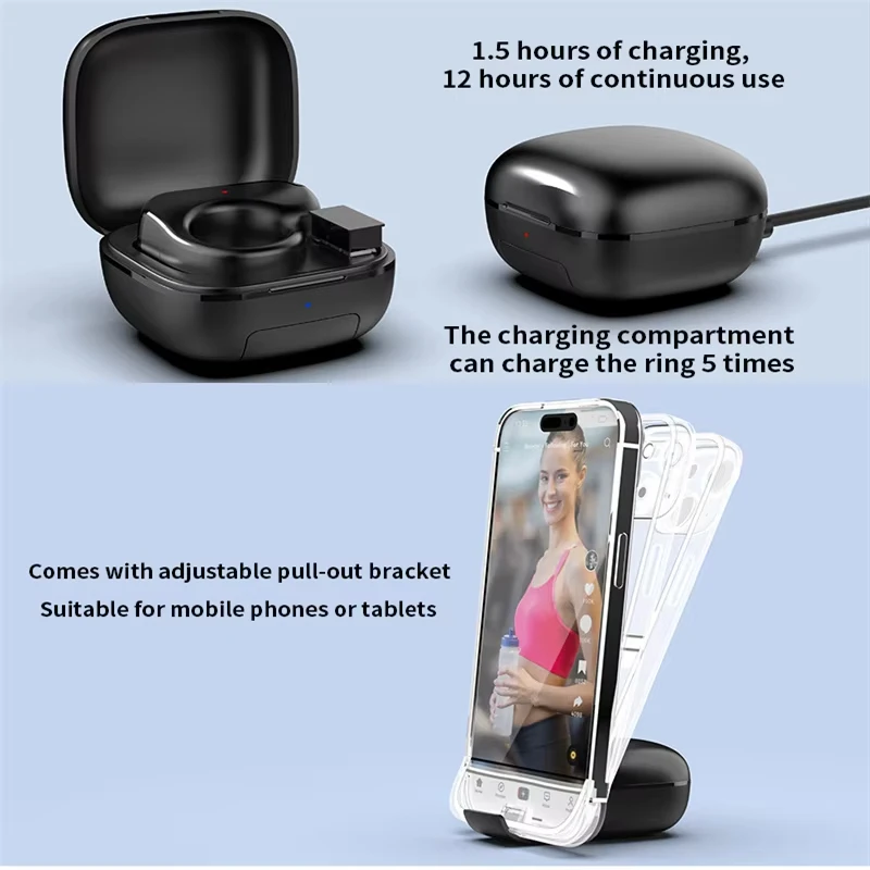 Anillo de ratón recargable Mini peso ligero Bluetooth 2,4G modo Dual amplio Compatible Control remoto escaneo de Selfie discurso de vídeo corto - imagen 2