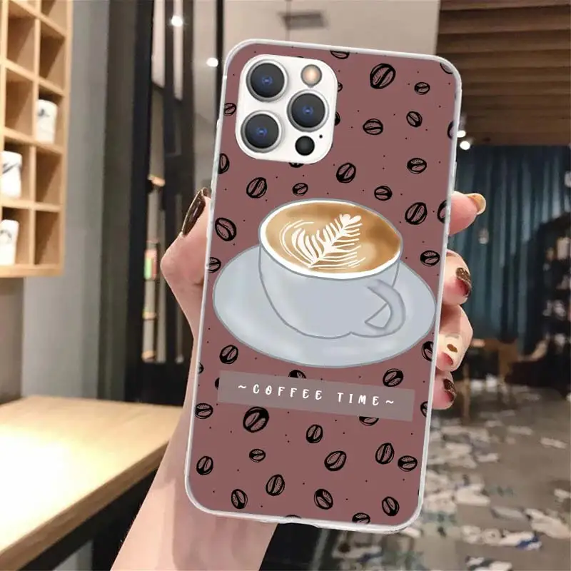 Funda de teléfono de silicona con taza de vino y café para iPhone 17 16E 15 Pro Max 14 Plus 11 13 Mini 12 7 8 SE Air 17Pro, carcasa 17 16 16E - imagen 3