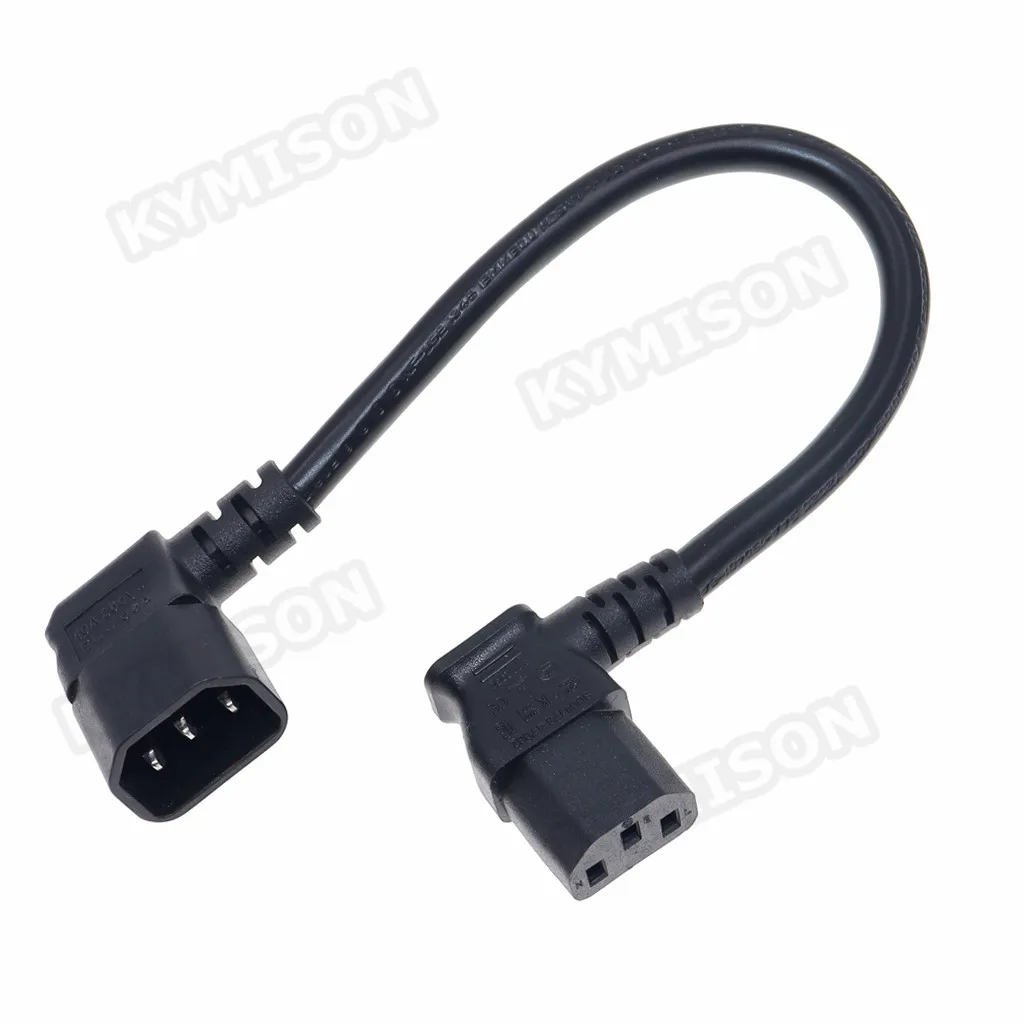 C13-C14-cable de extensión de alimentación en ángulo para ordenador, adaptador para PC,Monitor, escáner, IEC320 C13 hembra a C14 macho, H05VV-F, 3G, 1,5mm - imagen 5