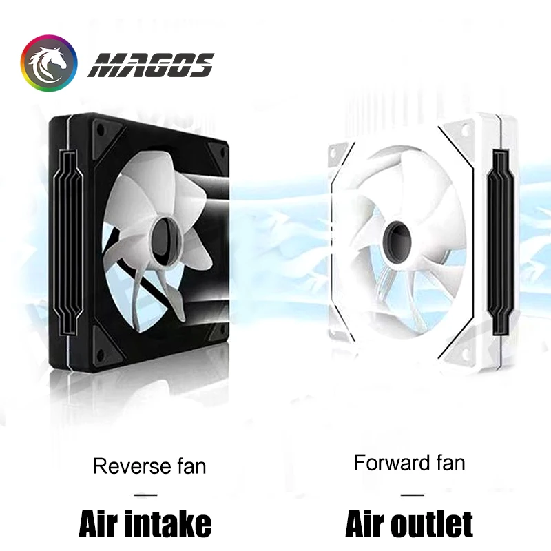 Uni Fan-enfriador de caja RGB, negro/blanco, paquete triple sin cables con espejo infinito, tipo de bloques de construcción de montaje, hoja inversa/avanta