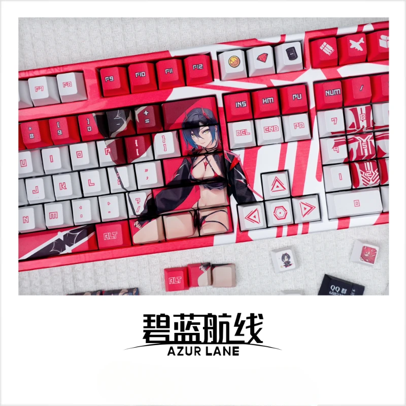 Azur Lane-teclas personalizadas PBT Cherry Profile, bonitas teclas de punto de Anime para juegos, Wooting Wob Crush80, Teclado mecánico - imagen 5