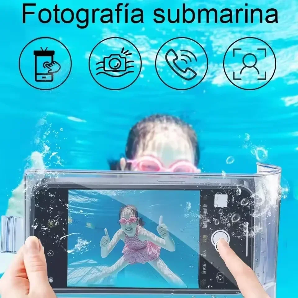 Funda de teléfono impermeable transparente Universal para natación, funda subacuática, funda impermeable para Samsung iPhone 16 Pro Max - imagen 5
