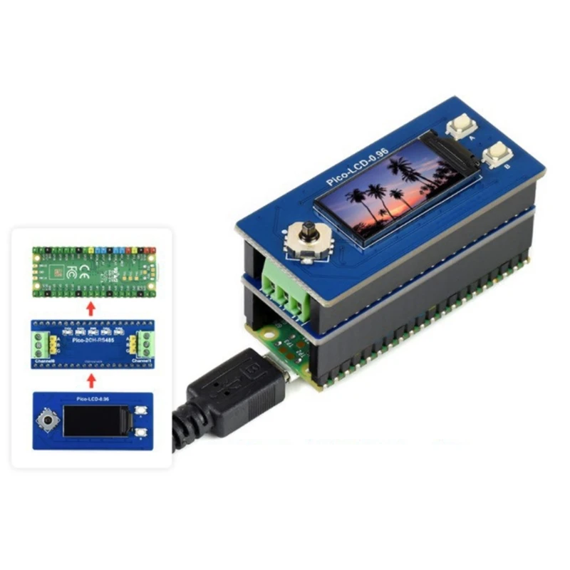 Módulo de expansión F3KE RS485 de 2 canales, Escudo de ruptura de sombrero para RPI Raspberry Pi PICO H WH RP2040, accesorio de placa de desarrollo - imagen 2