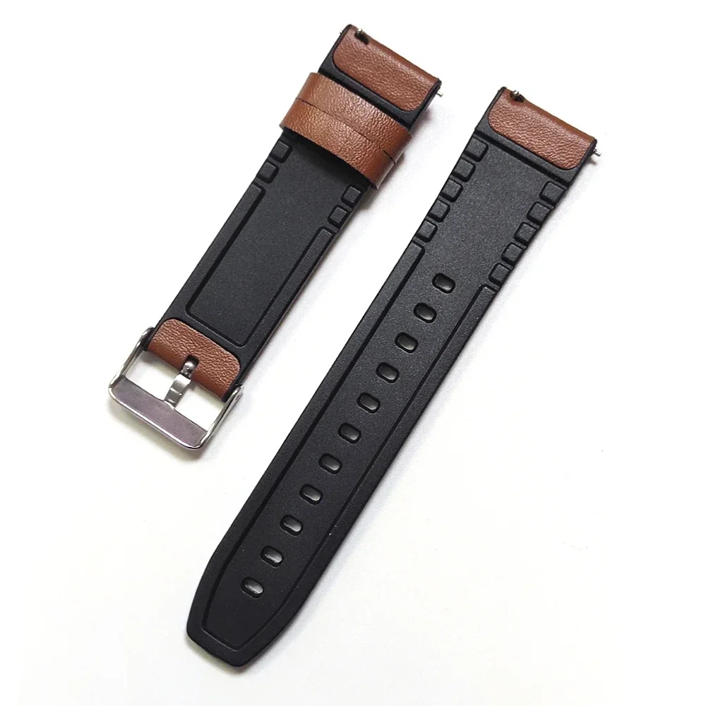 Correa de cuero y silicona de 22mm para Huami Amazfit BALANCE/GTR 4 3 2 2E/GTR, correa de reloj de 47mm para Amazfit Bip 6 5/Stratos 3 2 - imagen 4